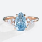 1.5ct Fancy Blue VS+ Pear Shaped Lab Grown Blue Diamond Stunning 4-Prong Engagement Ring (1)