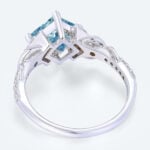 1.5ct Fancy Blue VS+ Princess Cut Lab Grown Blue Diamond Infinity 4-Prong Engagement Promise Ring (4)