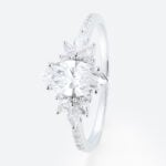 Pave Engagement Rings White Gold 1 Ct Marquise lab Diamond Ring