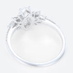 Pave Engagement Rings White Gold 1 Ct Marquise lab Diamond Ring