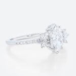 Pave Engagement Rings White Gold 1 Ct Marquise lab Diamond Ring