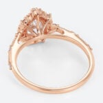 1ct Colorless VS+ Pear Cut Lab Grown Diamond Vintage Halo Milgrain 3-Prong Engagement Ring Fashion Thin Band (4)