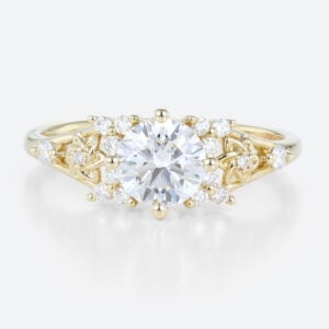 Cluster Diamond Ring Engagement Rings with Lab Created Diamonds