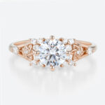 Cluster Diamond Ring Engagement Rings with Lab Created Diamonds