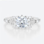 Cluster Diamond Ring Engagement Rings with Lab Created Diamonds
