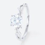 1ct Colorless VS+ Round Cut Lab Grown Diamond Nature-Inspired Twisted Vine 4-Prong Engagement Ring in White Gold (2)