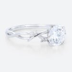 1ct Colorless VS+ Round Cut Lab Grown Diamond Nature-Inspired Twisted Vine 4-Prong Engagement Ring in White Gold (4)