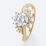 1ct Colorless VS+ Round Cut Lab Grown Diamond Wave-Inspired 4-Prong Engagement Ring (3)