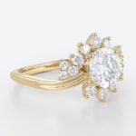 1ct Colorless VS+ Round Cut Lab Grown Diamond Wave-Inspired 4-Prong Engagement Ring (5)