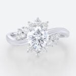 Round Cut Ring Lab Diamonds Rings White Gold Promise Rings
