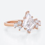 Colorless VS+ Kite Cut Lab Grown Diamond Classic Cluster 6-Prong Engagement Ring (6)