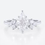 Kite Cut Diamond Engagement Ring 1.2 Carat Lab Diamond Ring Cluster Ring Vintage