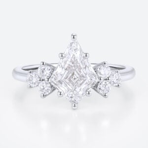 Kite Cut Diamond Engagement Ring 1.2 Carat Lab Diamond Ring Cluster Ring Vintage