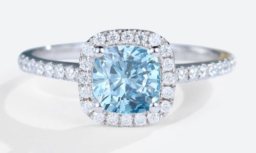 Cushion Cut Engagement Rings Halo White Gold Lab Blue Diamond Rings Cushion Cut Engagement Rings Halo White Gold Lab Blue Diamond Rings