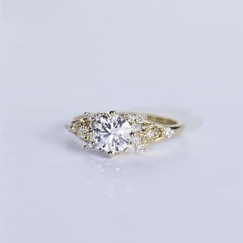 Cluster Diamond Ring Engagement Rings with Lab Created Diamonds