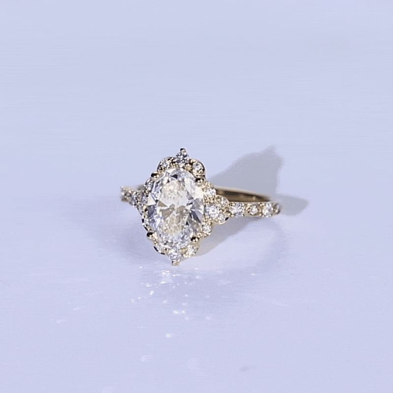 Halo Diamond Engagement Ring Lab Created Diamonds Rings