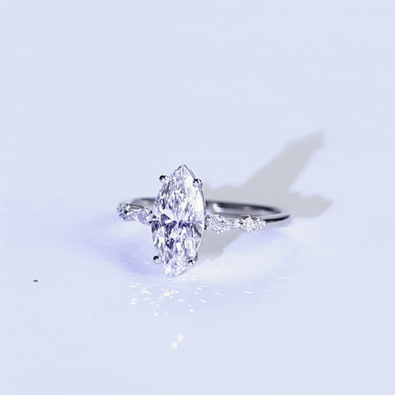 1.5 Carat Marquise Diamond Ring Lab Diamond Cluster Rings