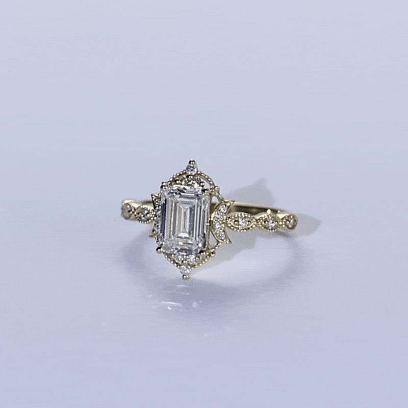Emerald Cut Eternity Band Lab Diamonds Rings Yellow Gold Ring