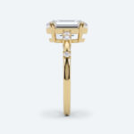 Elongated Hexagon Cut Lab Grown Diamond Modern 4 Double Prong Engagement Ring in Yellow Gold (2)