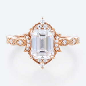 Emerald Cut Eternity Band Lab Diamonds Rings Rose Gold Ring