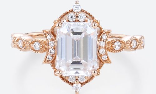 Emerald Cut Eternity Band Lab Diamonds Rings Rose Gold Ring Emerald Cut Eternity Band Lab Diamonds Rings Rose Gold Ring