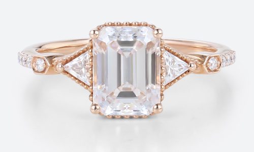 Rose Gold Vintage Emerald Cut Engagement Rings 2 Carat Lab Diamond Rose Gold Vintage Emerald Cut Engagement Rings 2 Carat Lab Diamond