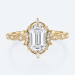 Emerald Cut Eternity Band Lab Diamonds Rings Yellow Gold Ring