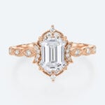 Emerald Cut Eternity Band Lab Diamonds Rings Rose Gold Ring