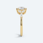 Hexagon Cut Lab Grown Diamond Modern Cluster 6-Prong Engagement Ring in Rose Gold (5)