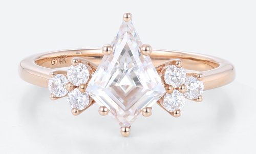 Kite Cut Diamond Engagement Ring 1.2 Carat Lab Diamond Ring Cluster Ring Vintage Kite Cut Diamond Engagement Ring 1.2 Carat Lab Diamond Ring Cluster Ring Vintage