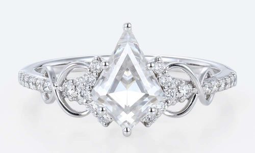 Kite Cut Lab Diamond Engagement Ring Infinity Promise Ring (1)