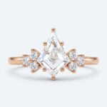 Kite Cut Lab Grown Diamond Classic Cluster 6-Prong Engagement Ring in Rose Gold (1)