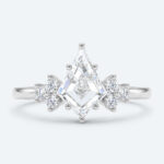 Kite Cut Lab Grown Diamond Classic Cluster 6-Prong Engagement Ring in Rose Gold (2)