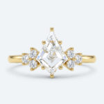 Kite Cut Lab Grown Diamond Classic Cluster 6-Prong Engagement Ring in Rose Gold (4)