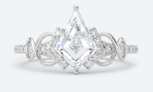 Kite Cut Lab Grown Diamond Infinity 6-Prong Engagement Promise Ring in White Gold (1)