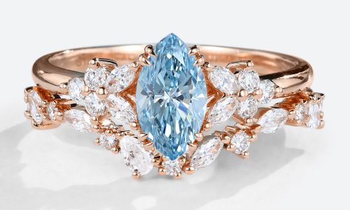 Diamond Marquise Ring Lab Blue Diamond Unique Bridal Ring Sets Diamond Marquise Ring Lab Blue Diamond Unique Bridal Ring Sets