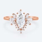 Engagement Rings Marquise Rose Gold Lab Grown Diamond Ring