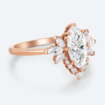 Marquise Cut Lab Grown Diamond Classic Cluster 8-Prong Engagement Ring (4)