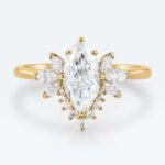 Engagement Rings Marquise Yellow Gold Lab Grown Diamond Ring