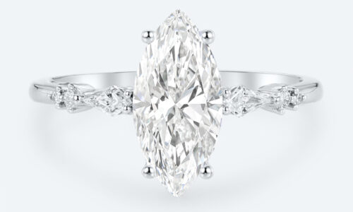 1.5 Carat Marquise Diamond Ring Lab Diamond Cluster Rings