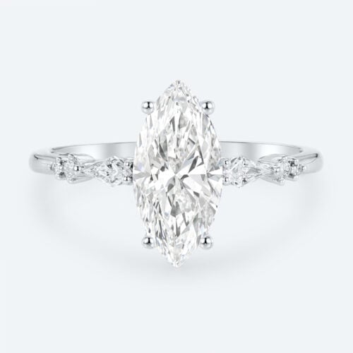 1.5 Carat Marquise Diamond Ring Lab Diamond Cluster Rings