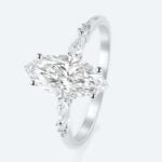 Marquise Cut Lab Grown Diamond Modern Side Stone 4-Prong Engagement Ring (5)