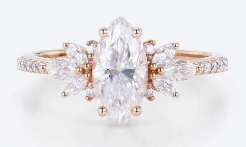 Pave Engagement Rings Rose Gold 1 Ct Marquise lab Diamond Ring Pave Engagement Rings Rose Gold 1 Ct Marquise lab Diamond Ring