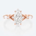 Rose Gold Marquise Diamond Engagement Ring 1 Ct Lab Grown Diamond Rings