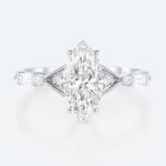 White Gold Marquise Diamond Engagement Ring 1 Ct Lab Grown Diamond Rings