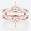 Lab-Grown Diamond Rings Diamond Marquise Cut Rose Gold Rings Crown Ring
