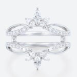 Lab-Grown Diamond Rings Diamond Marquise Cut White Gold Rings Crown Ring