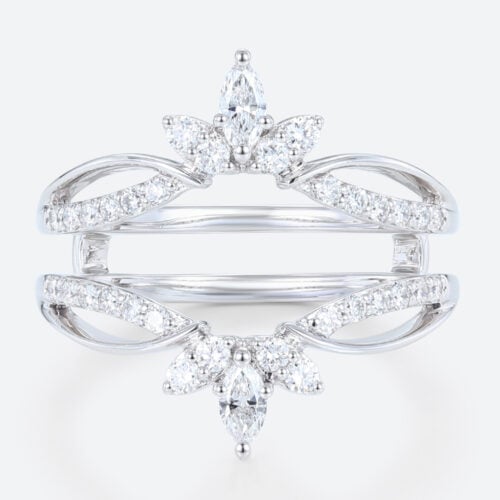 Lab-Grown Diamond Rings Diamond Marquise Cut White Gold Rings Crown Ring
