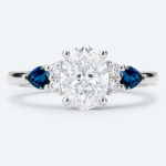 Oval Cut Lab Grown Diamond Classic Cluster 4-Prong Engagement Ring in Rose Gold (2)