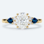 Oval Cut Lab Grown Diamond Classic Cluster 4-Prong Engagement Ring in Rose Gold (3)